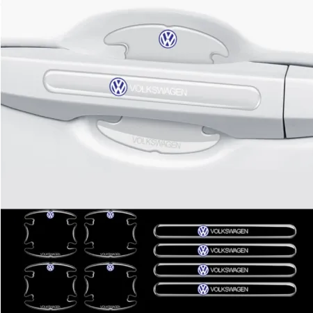 Naklejki ochronne pod klamki samochodu VOLKSWAGEN MOCNA FOLIA do auta 8 sztuk